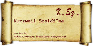 Kurzweil Szalóme névjegykártya